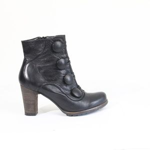 Miz Mooz Boots Women Vintage Style Bootie Black Leather